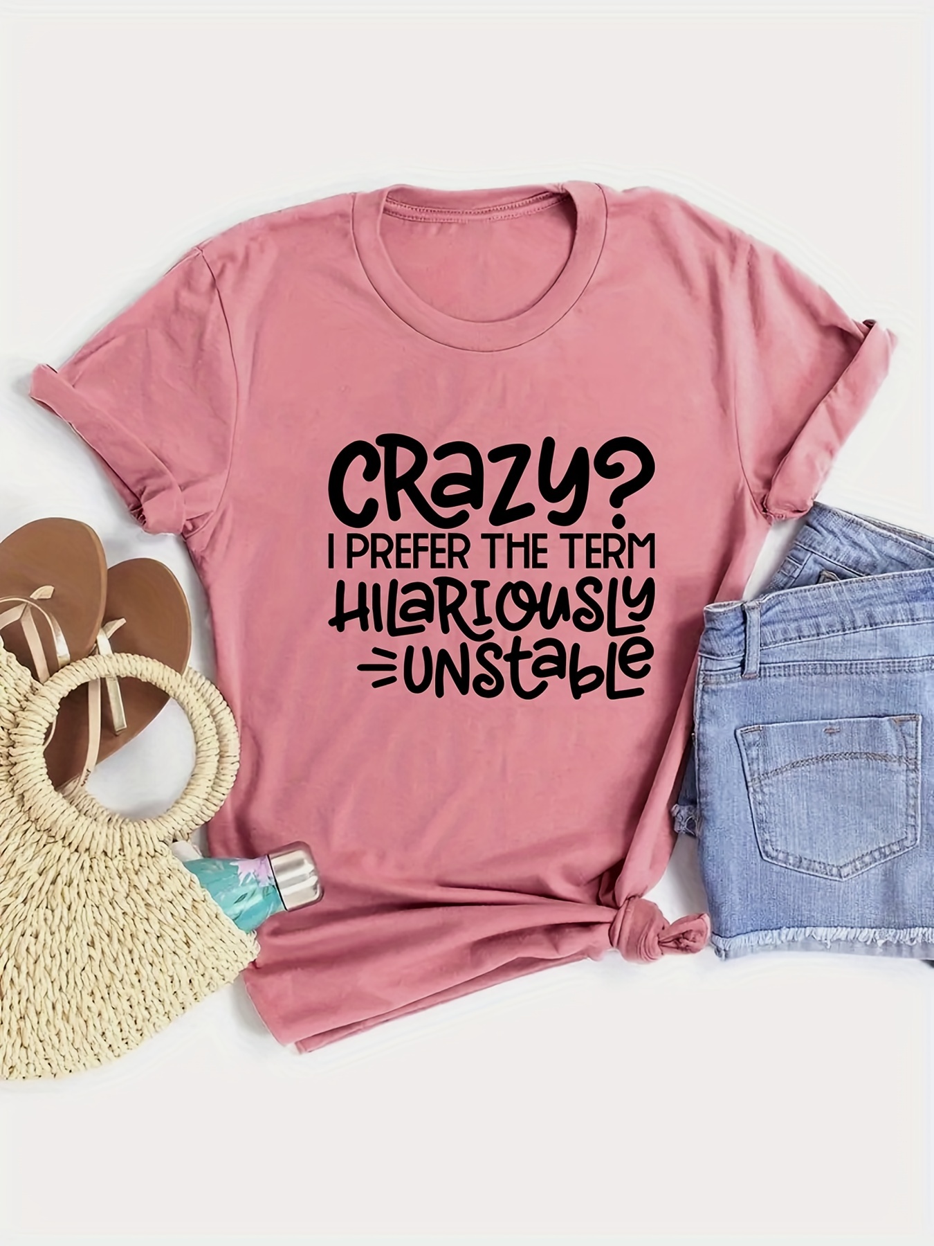 Funny T Shirt Ladies Clothes T-shirt Female Tops Tees Brand PINK Letters  Printed Women O-Neck Tshirt Summer Cool