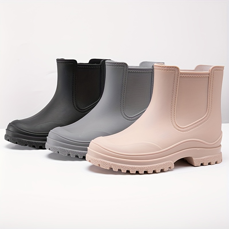 Women's Waterproof Non slip Rubber Soled Rain Boots Solid - Temu