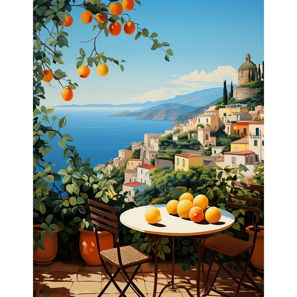 

1pc Large Size 40x50cm/15.7x19.7inch Without Frame Diy 5d Diamond Painting The Lemon Tree, Full Rhinestone Painting, Artificial Diamond Art Embroidery Kits, Handmade Home Room Office Decor