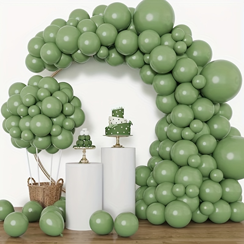Arche de Ballons Décoration Anniversaire Baby Shower - Vert Olive 130  Ballons - Vert 