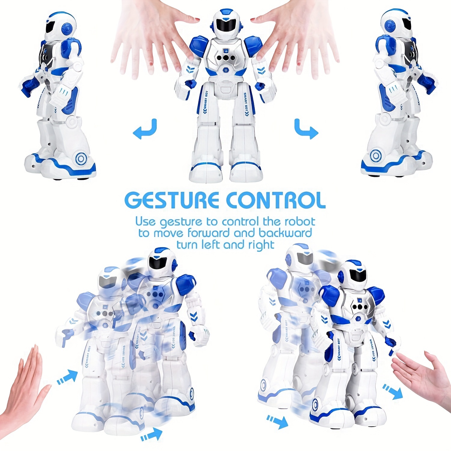 Eterstarly Gesture Sensing Robot Toys for Kids, RC Intelligent Programmable  Music Robot Toys for 6+ Year Old Boys Girls Ideal Christmas Birthday
