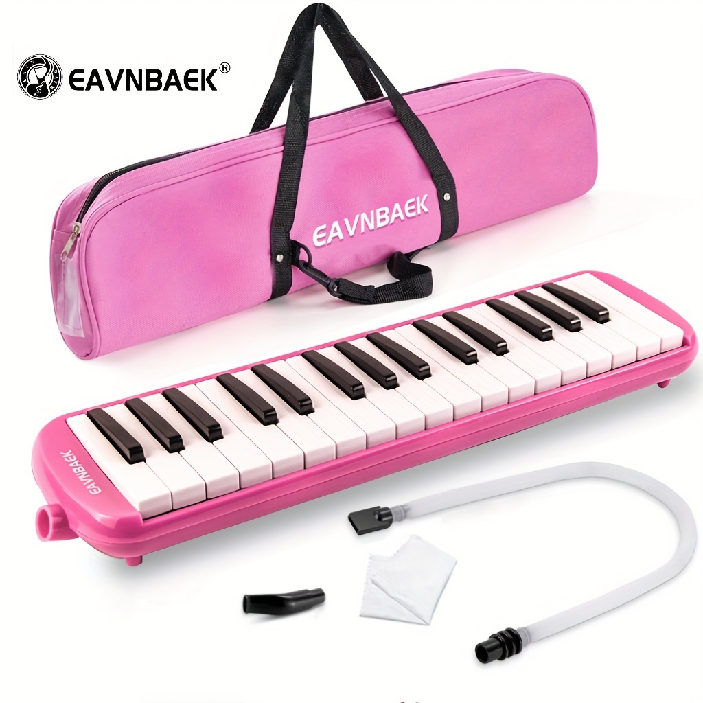 Eastar 37 Keys Melodica, Soprano Melodica Air Piano Keyboard Pianica with 2  Soft Long Tubes, Short Mouthpieces, Carrying Bag, Black 