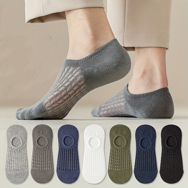 Men Invisible Ice Silk Socks No Show Short Thin Breathable Ankle
