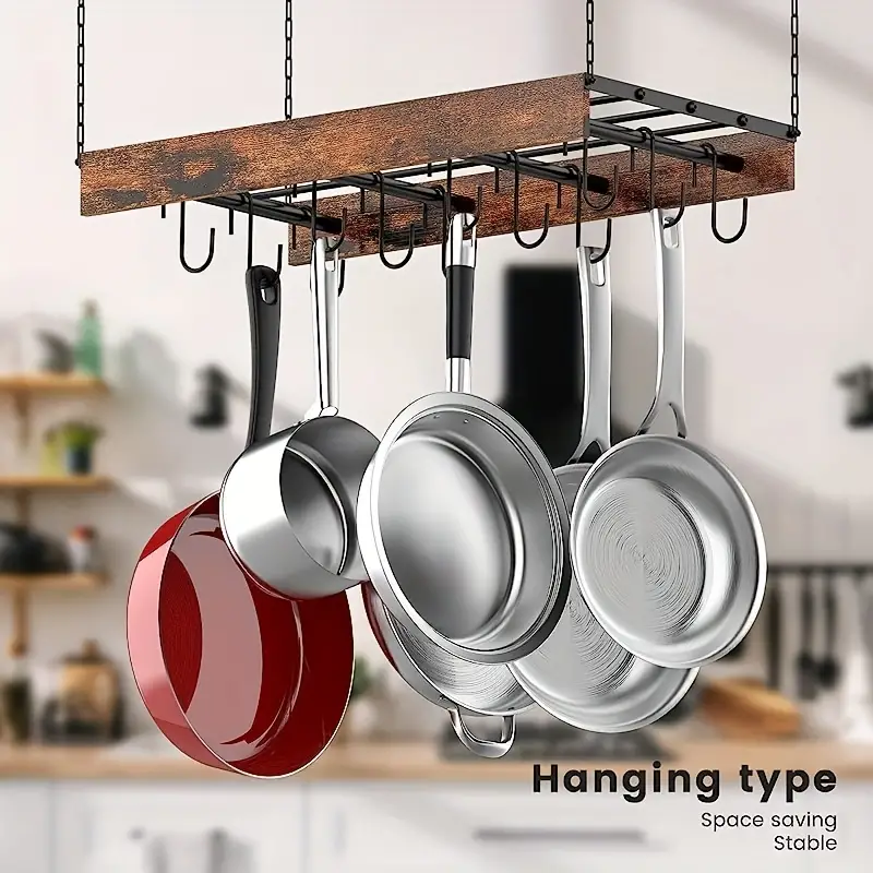 Space-saving Suspended Pot Holder And Rack For Kitchen Decor And Cooking  For Bedroom, Wall Decor Aesthetic Room Decor - Temu
