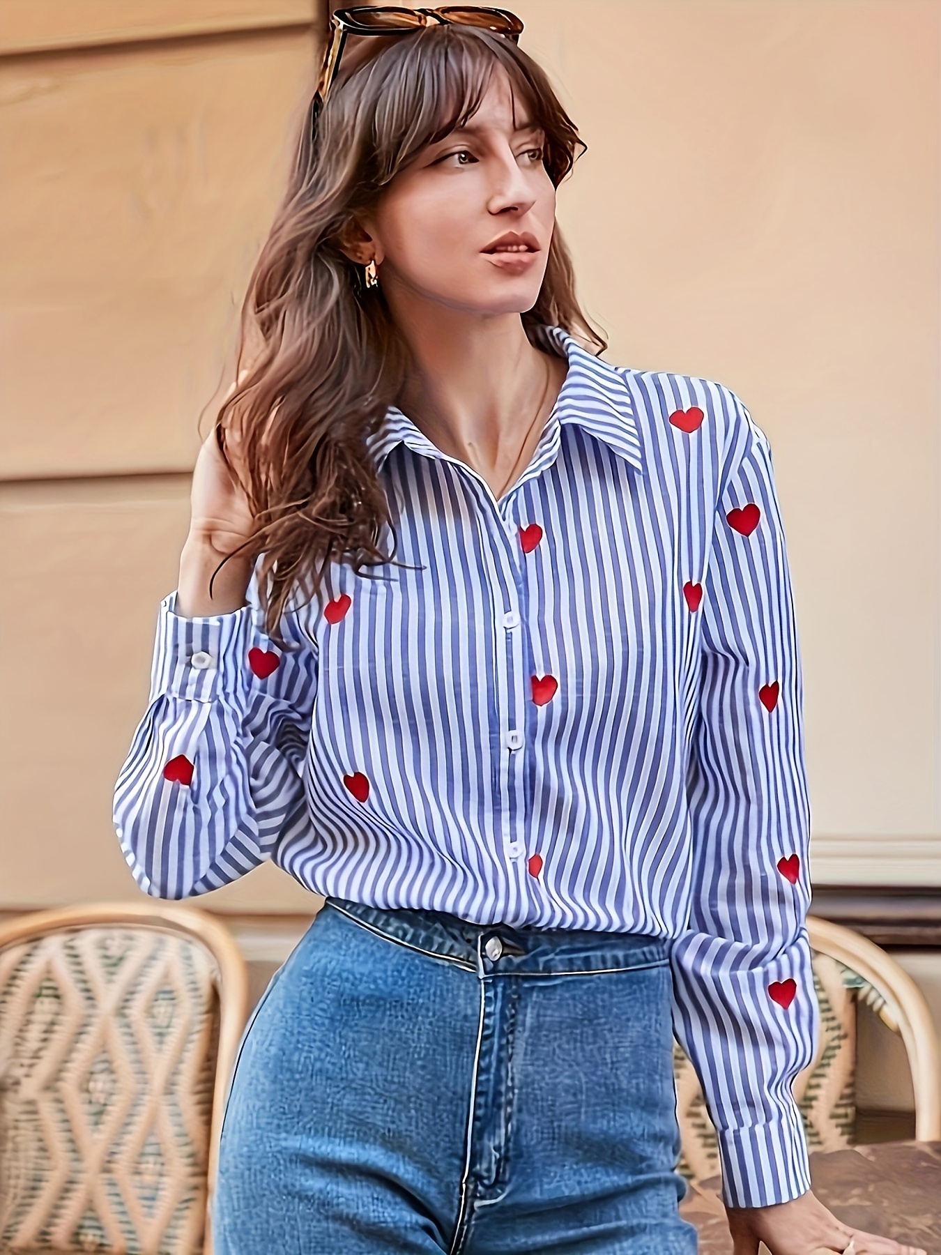 Camisa de corazones online mujer