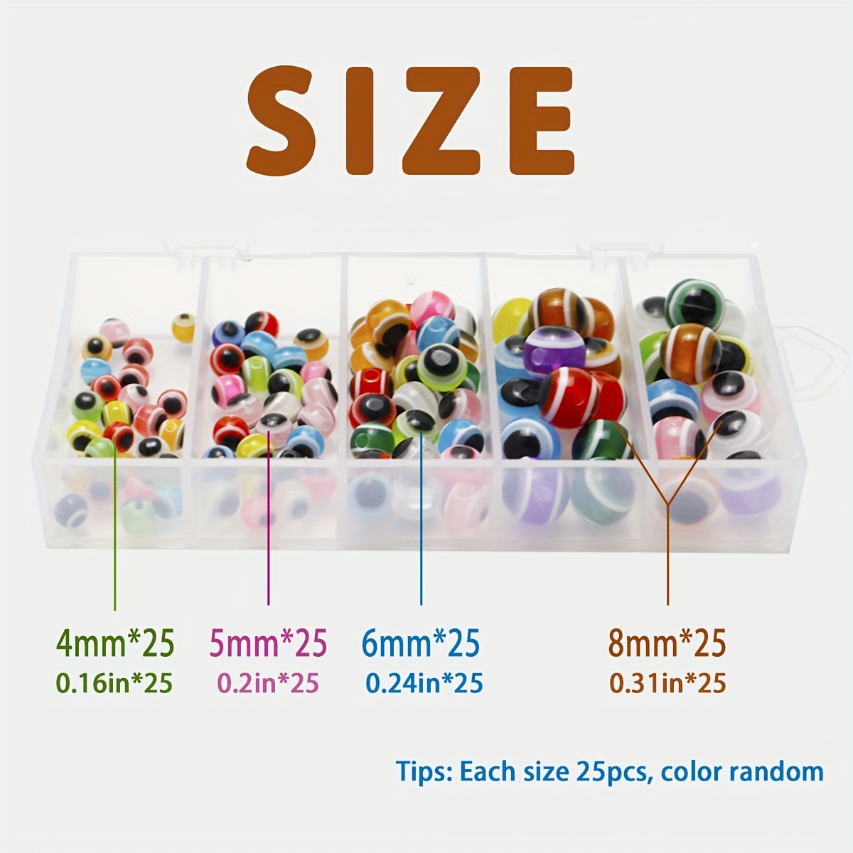120pcs-300pcs Fish Eye Beads Fishing Line Beads Assorted Mixed Color  Fishing Beads 6mm/8mm/10mm/12mm