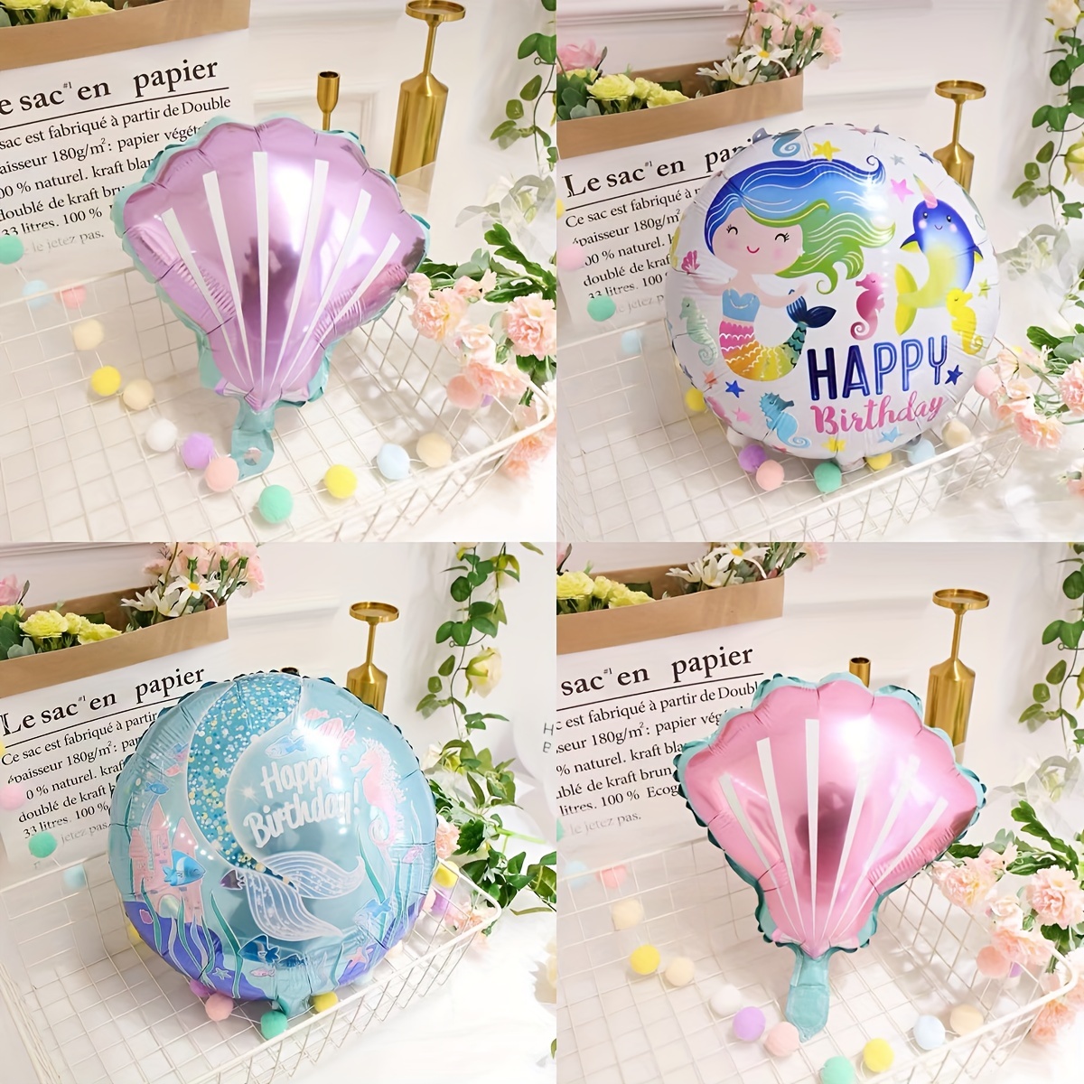 Sachet de 5 ballons anniversaire 1 an fille, 13 pouces