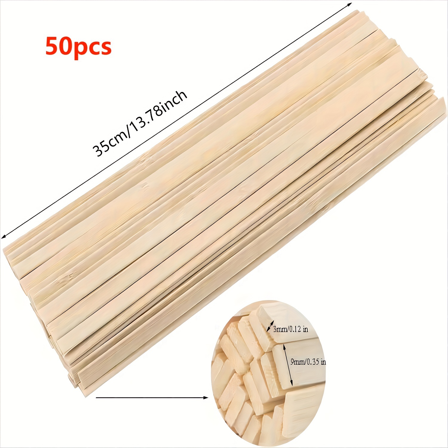Favordrory 11.8 inches Wood Craft Sticks Natural Bamboo Sticks Bamboo  Strips Strong Natural Bamboo Sticks 30PCS 11.8 Length (30 PCS)