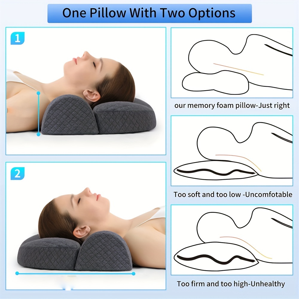 1pc Bed Pillow, Memory Foam Pillow, Soft Sleeping Pillow For Neck Relax,  Neck Protection Slow Rebound Cushion Bedding