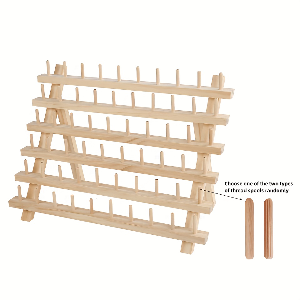 Sewing Thread Holder, 60 Spool Wooden Rack Organizer (15.7 x 12.6 x 4.9  In), PACK - King Soopers