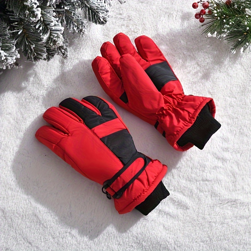  Caudblor Guantes de esquí para niños, guantes de invierno  impermeables para niños y niñas, guantes de invierno aislados para jóvenes  de 7 a 9 años de edad, guantes de esquí gruesos