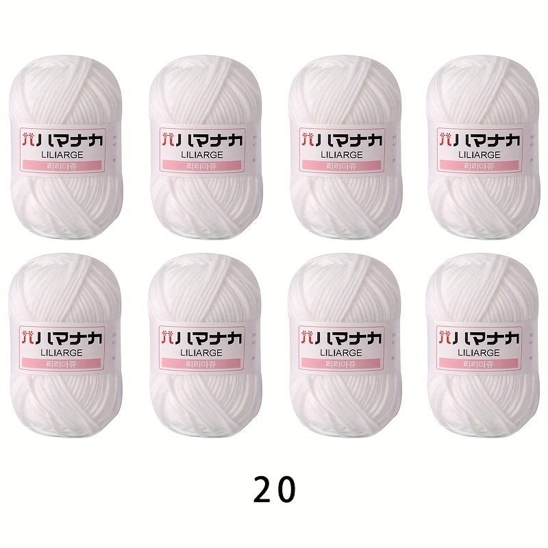 4 strands Solid Color Combed Cotton Yarn For Diy Crocheting - Temu