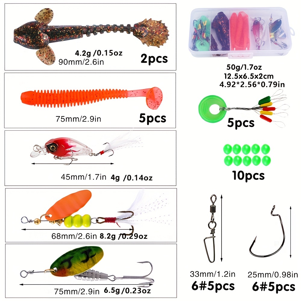 AlwaysGO Fishing Rod and Reel Combos with Fishing Line, Lures Kit