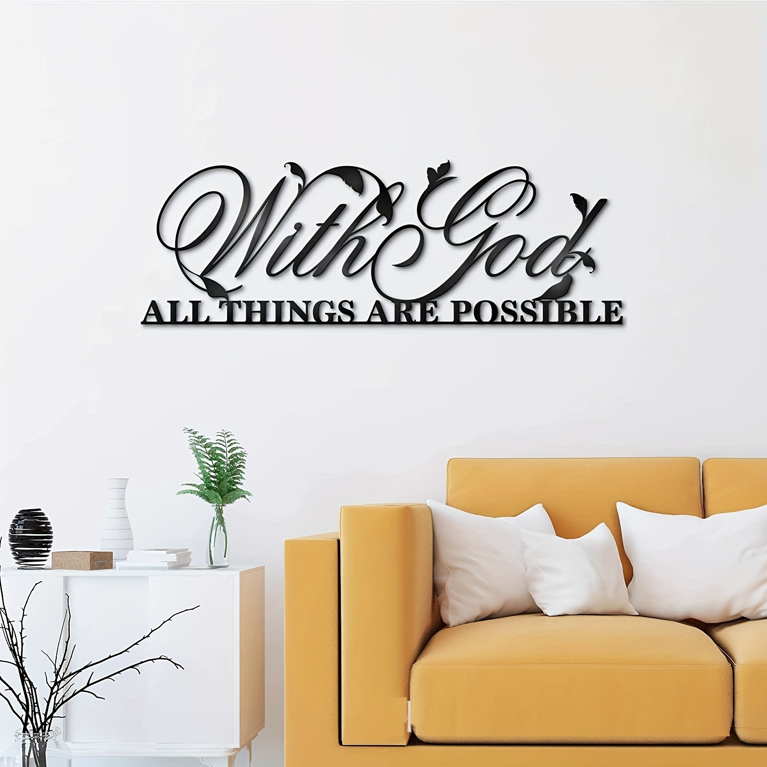 1pc Metal Wall Art God Things Possible Bible Verses Metal Wall