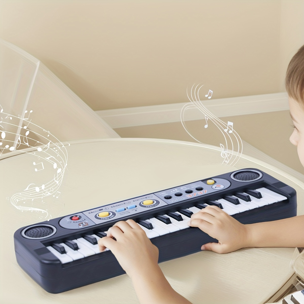 PVCS Piano électronique à 37 touches pour enfants Instrument de musique  pour fille Cadeau de jouet de piano électrique pour enfants 