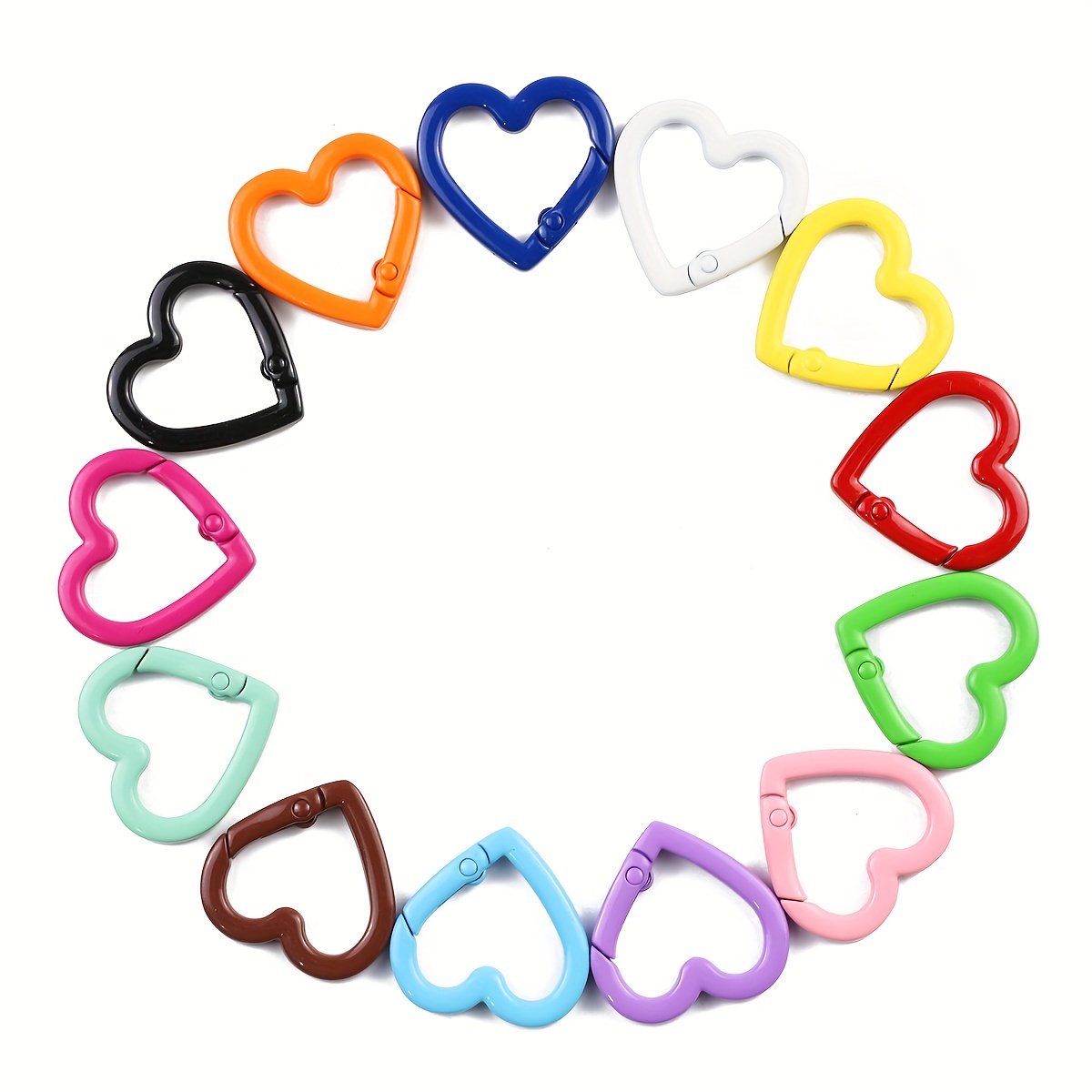 Heart Shape Keychain Clips Cute Metal Split Rings Spring - Temu
