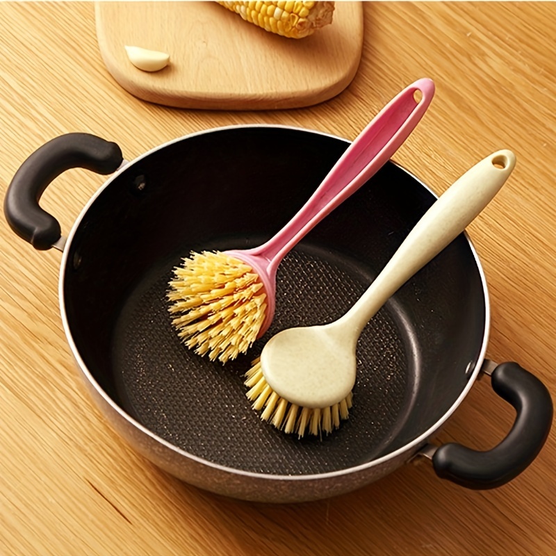 Cepillo de plástico para limpiar platos con ventosa, juego de 3 cepillos de  lavado para limpieza de fregaderos de cocina, platos, sartenes, ollas