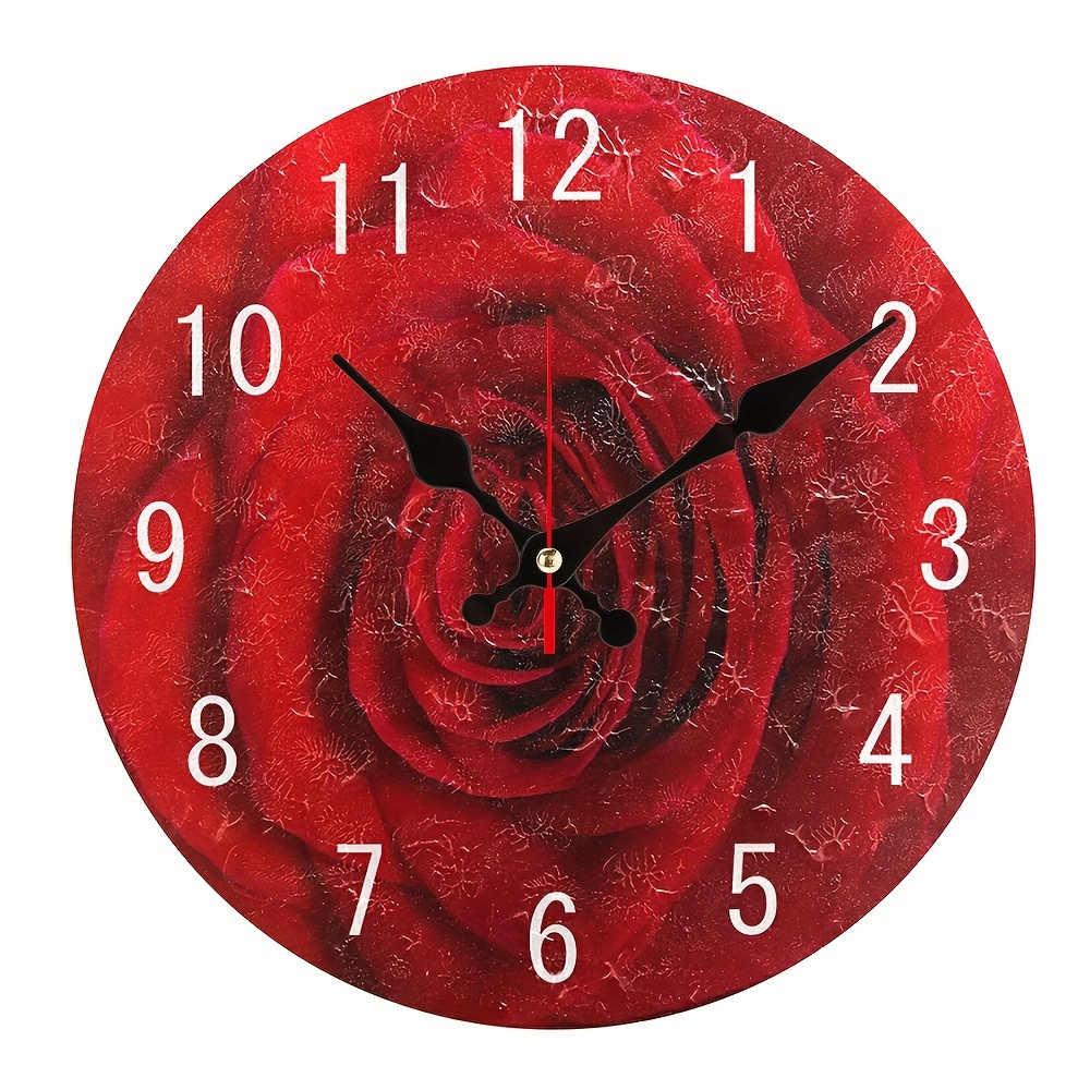 Horloge murale ronde LED Rouge /Noir