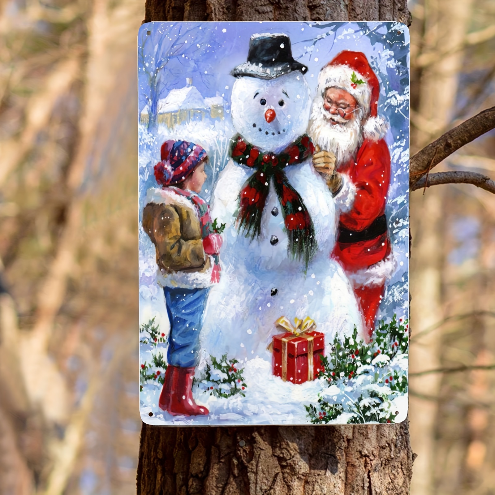 Santa Claus Fishing Vintage Metal Sign Christmas Decoration - Temu