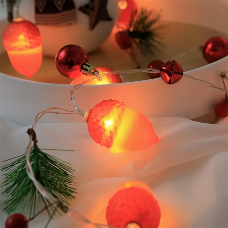 10 Lights Led Pine Cone Pine Needle Christmas Ball Light - Temu