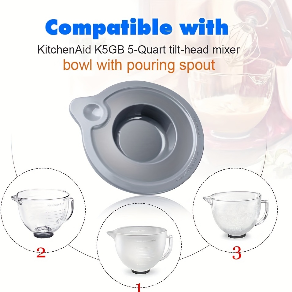 1pc, Mixer Bowl Cover For KitchenAid 4.5-5 Quart Tilt-Head Stand Mixer,  Splash Guard With Add Ingredient Opening, Glass Bowl Lid To Prevent  Ingredien