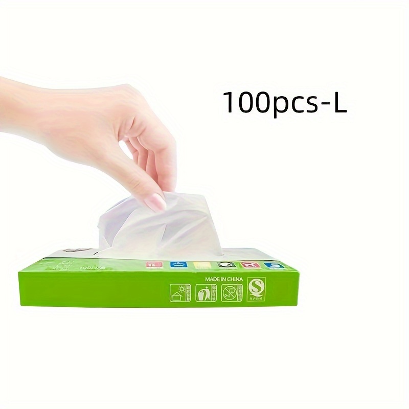 Guantes desechables de vinilo transparente, sin talco (100/caja)