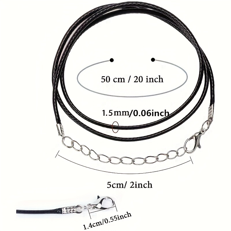 Necklace Cord Paxcoo Black Necklace String Rope With - Temu