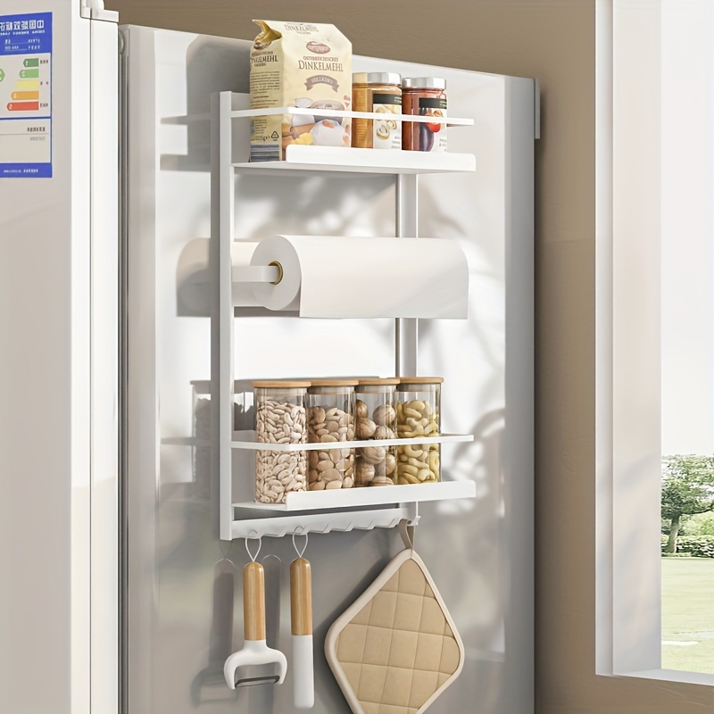 Magnetic Refrigerator Rack Side Shelf Paper Towel Holder 8 Temu