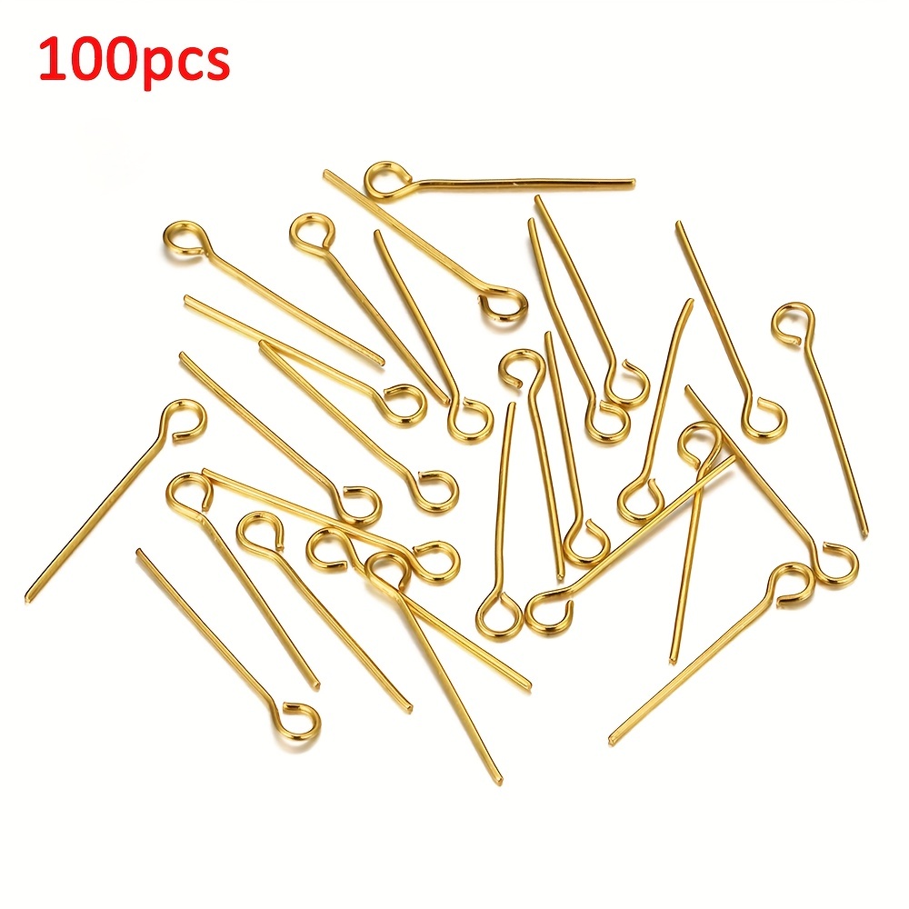 100pcs Stainless Steel Flat Head Pins With Gold And Silver Ball Jewellery  Making Findings