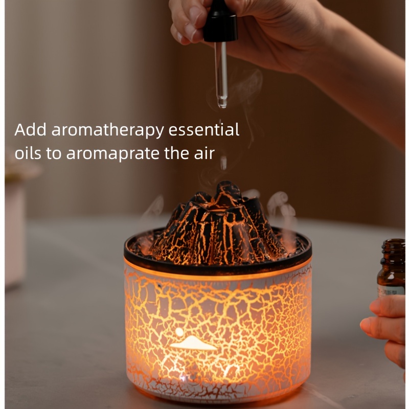 Volcano Humidifier Aromatherapy Essential Oil Diffuser, 2 Mist Modes: Flame  and Volcano, Large Capacity with Timer and Waterless Auto-Off for Home