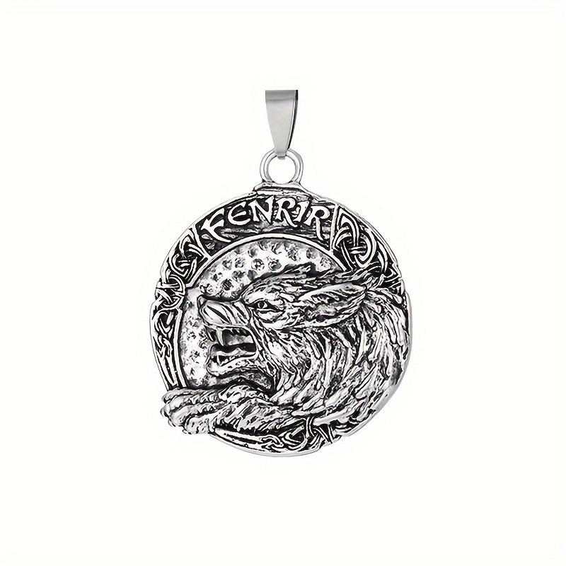 Nordic Viking Wolf Head Pendant For Necklace Diy Making, Fashion