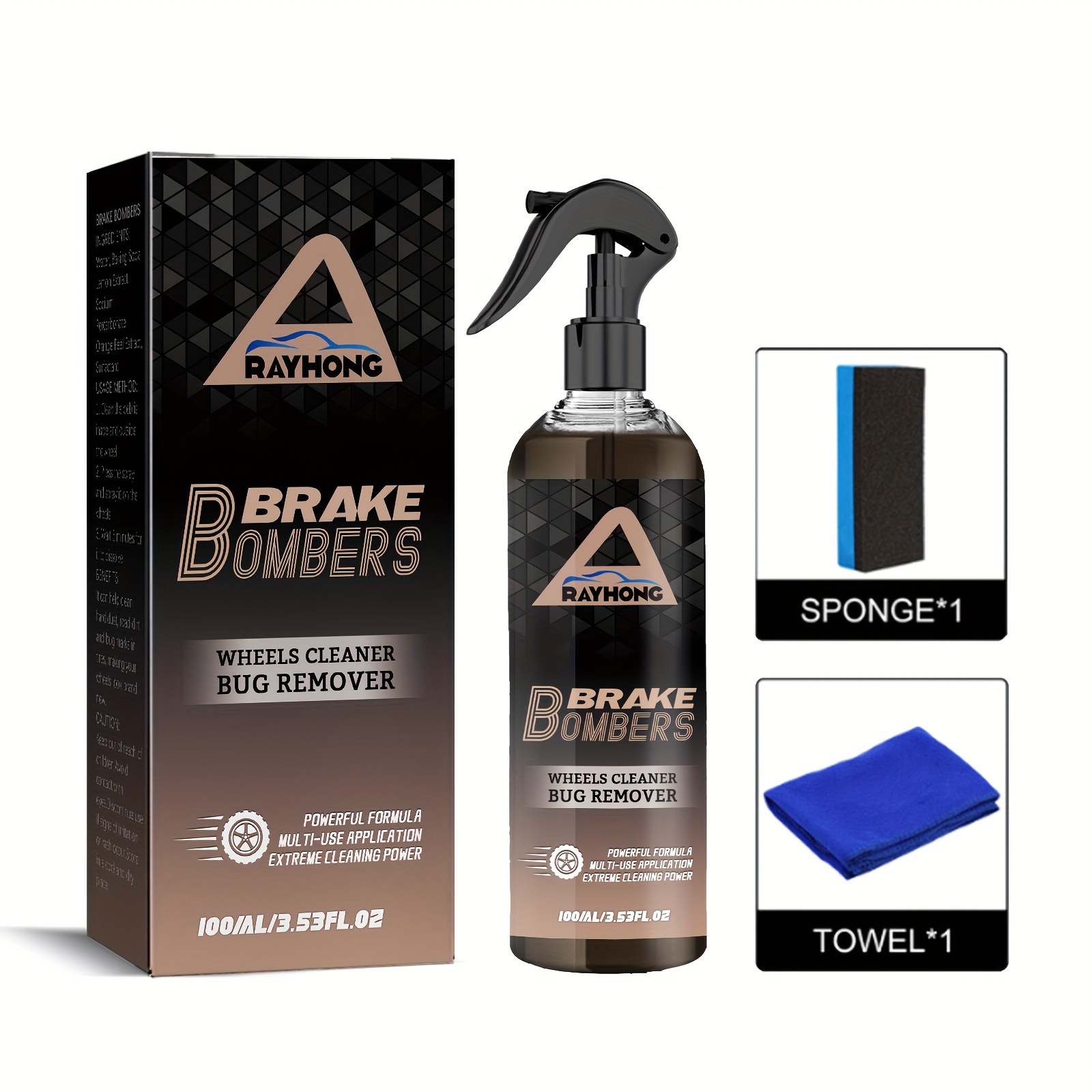 Stealth Garage Brake Bomber, Brake Bomber Wheel Cleaner, Rim Cleaner &  Brake Dust Remover, Non-a