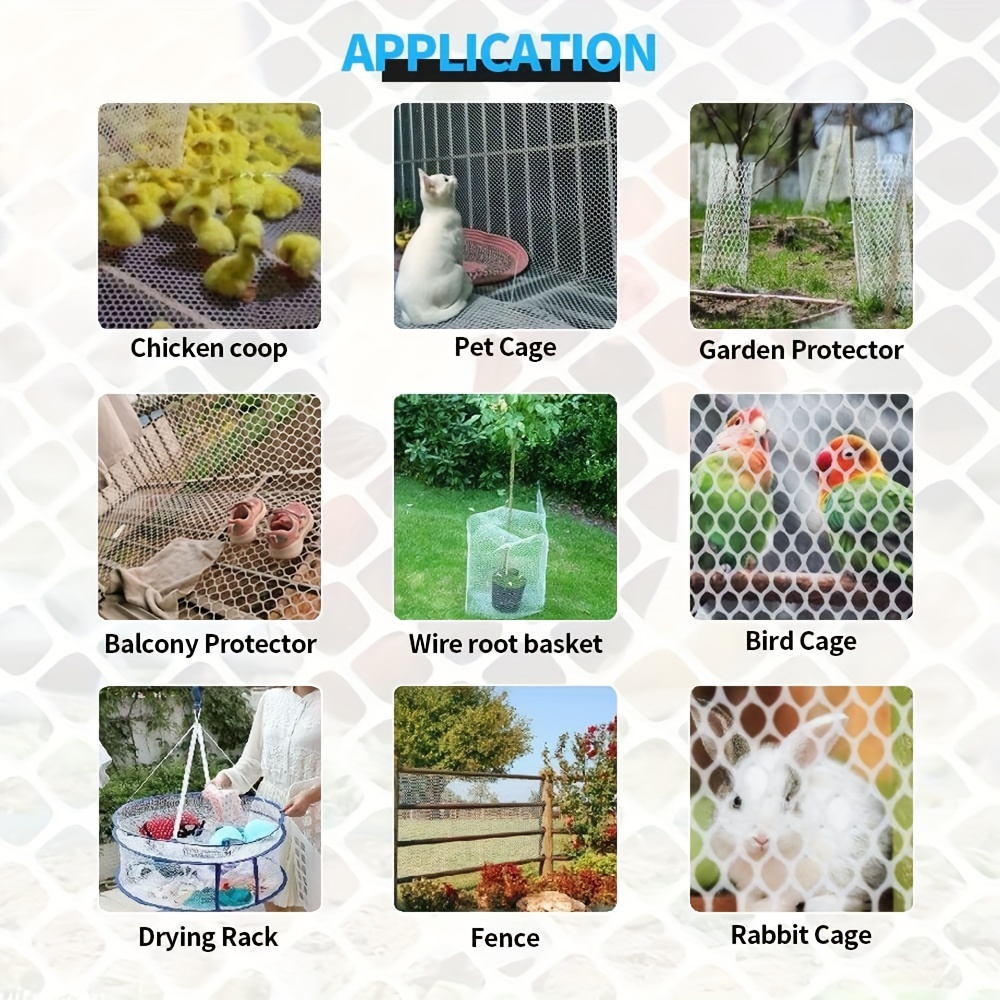 Plastic Fencing Poultry Breeding Netting Chicken Net Garden Netting Balcony  Protection Net, Garden Fencing Clematis Netting Mesh, Plant, Pet, Vegetable  Protection Climbing Plant Support Net - Temu