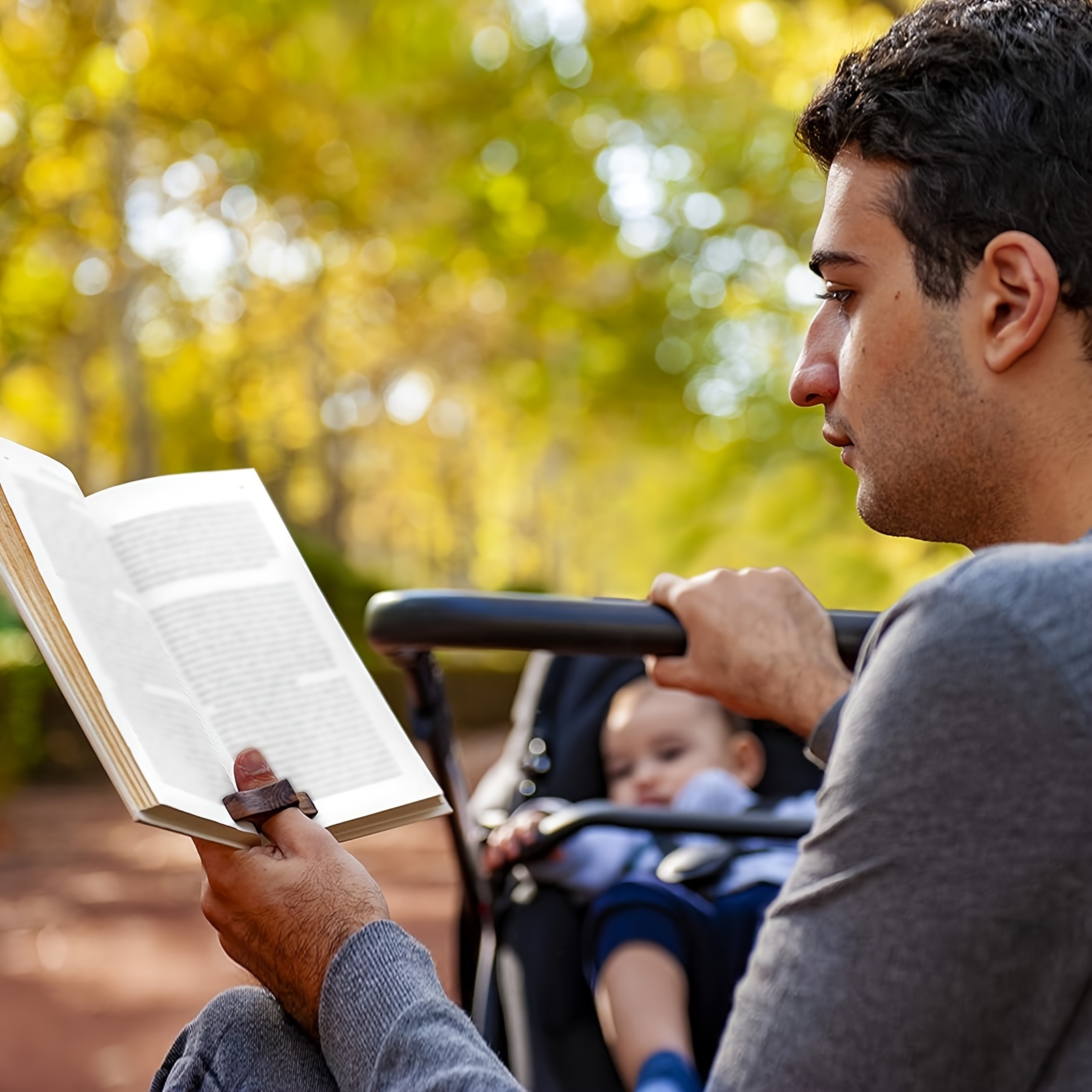 Soporte de madera para libros, hecho a mano de nogal natural, para pulgar,  accesorios de lectura para lectores, regalos para amantes de los libros