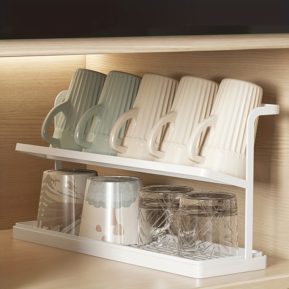 Kitchen Cabinet Storage Shelf Tea Cup Glass Organizer Plate Dishes