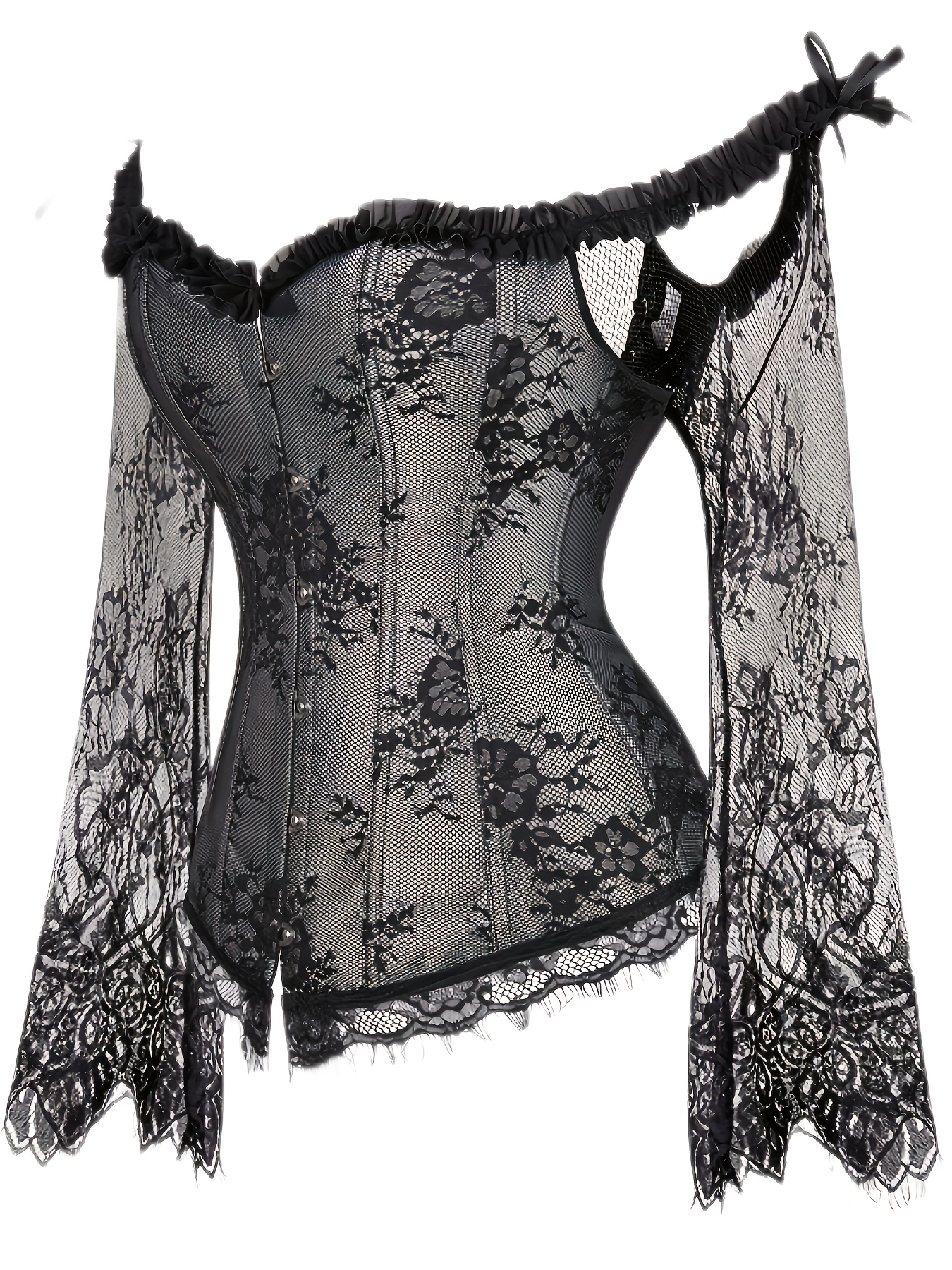 Black and grey lace bustier, Icône