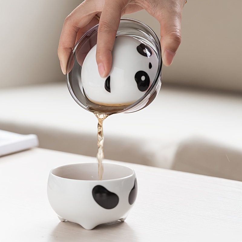 Kungfu Panda Travel Tea Set: Portable Tea Kit with Cup, Infuser, and Lid