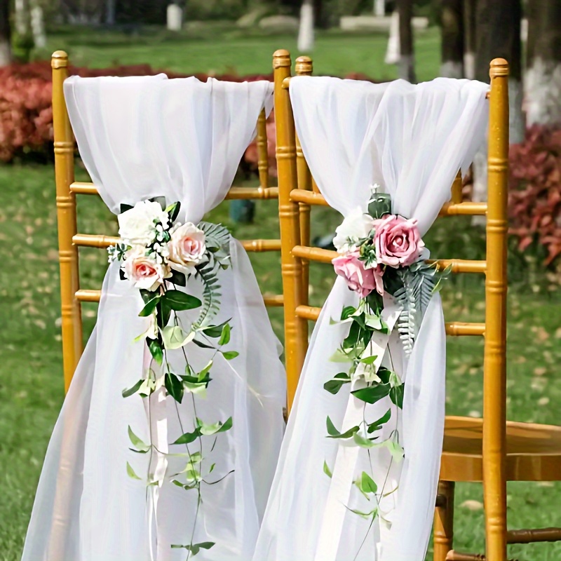 Set di 40 coprisedia elasticizzati Coprisedia a nastro elastico per  matrimoni, banchetti, cerimonie, bianco
