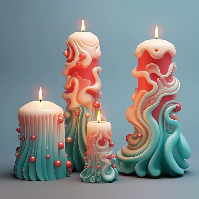 Hand Sculpted Polymer Clay Candlestick 