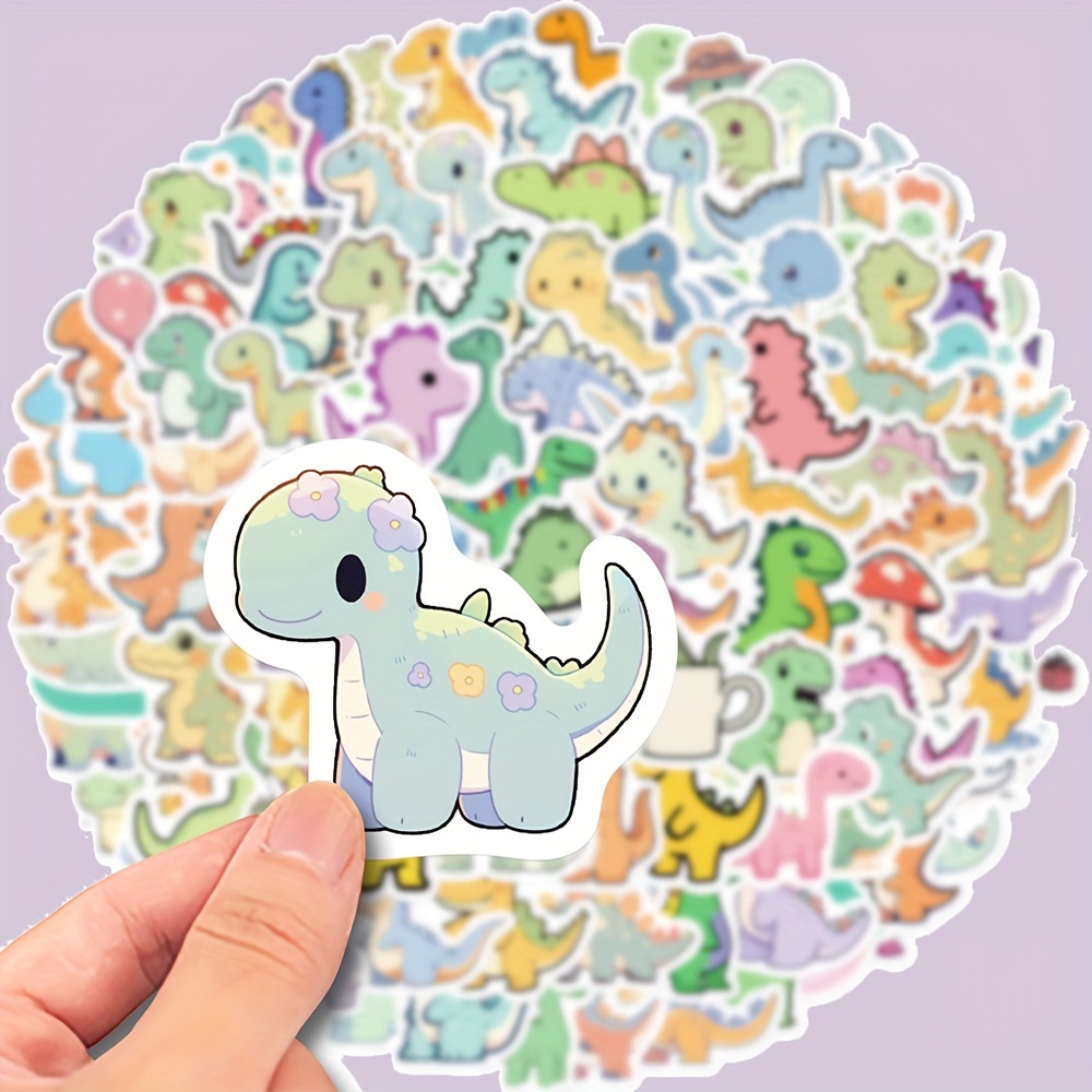 Adorable Dinosaur Cartoon Waterproof Stickers Perfect - Temu