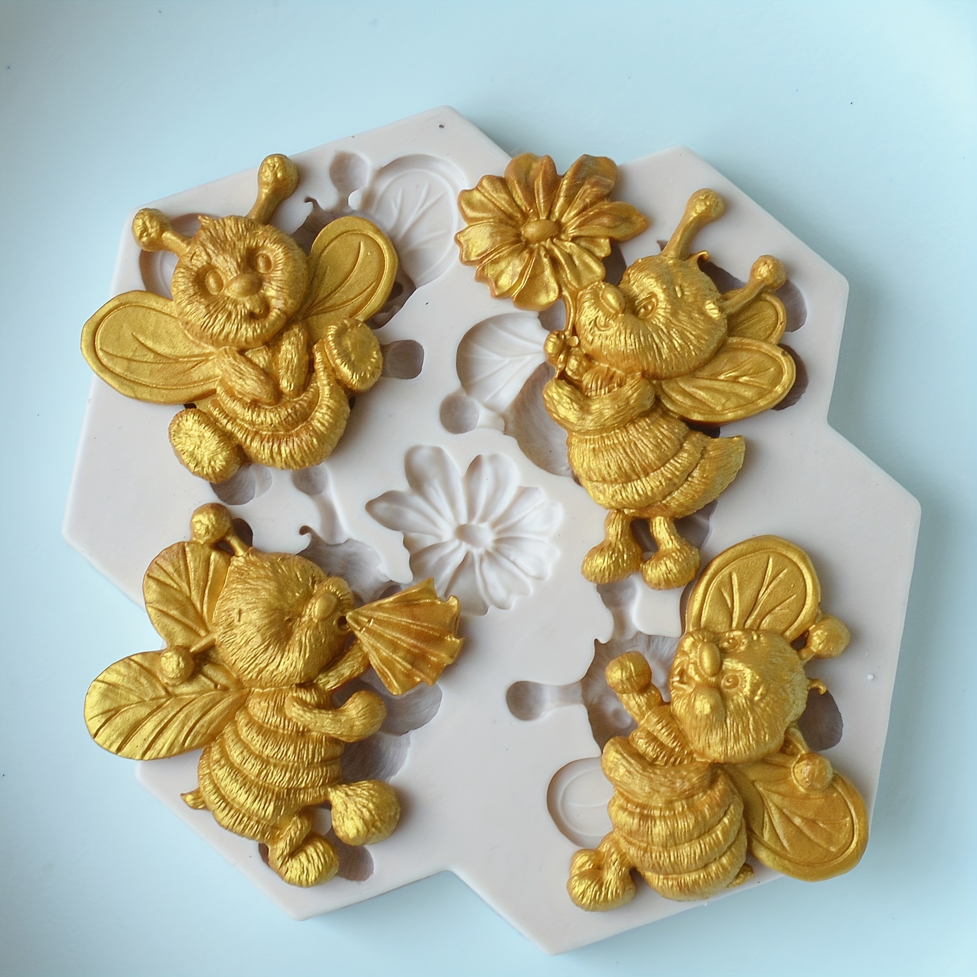 Cute Honey Bee Chocolate Mold 3d Silicone Mold For Diy Cake - Temu