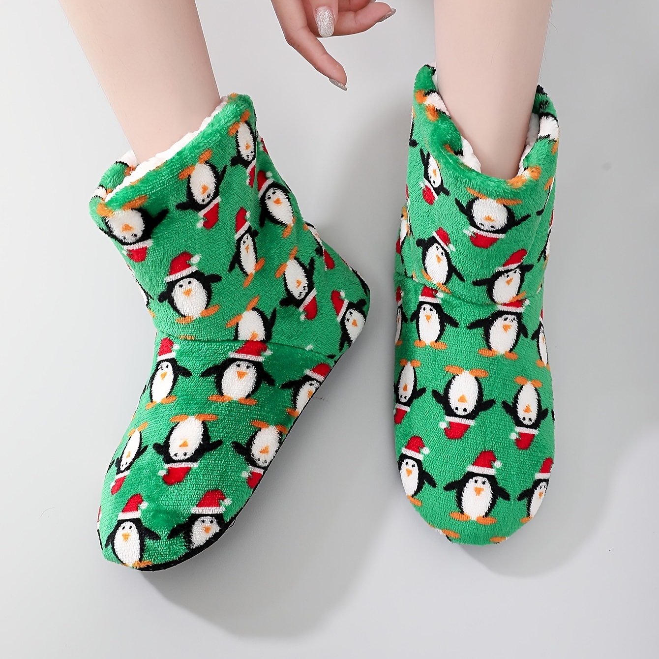 Winter Penguin Slipper Socks