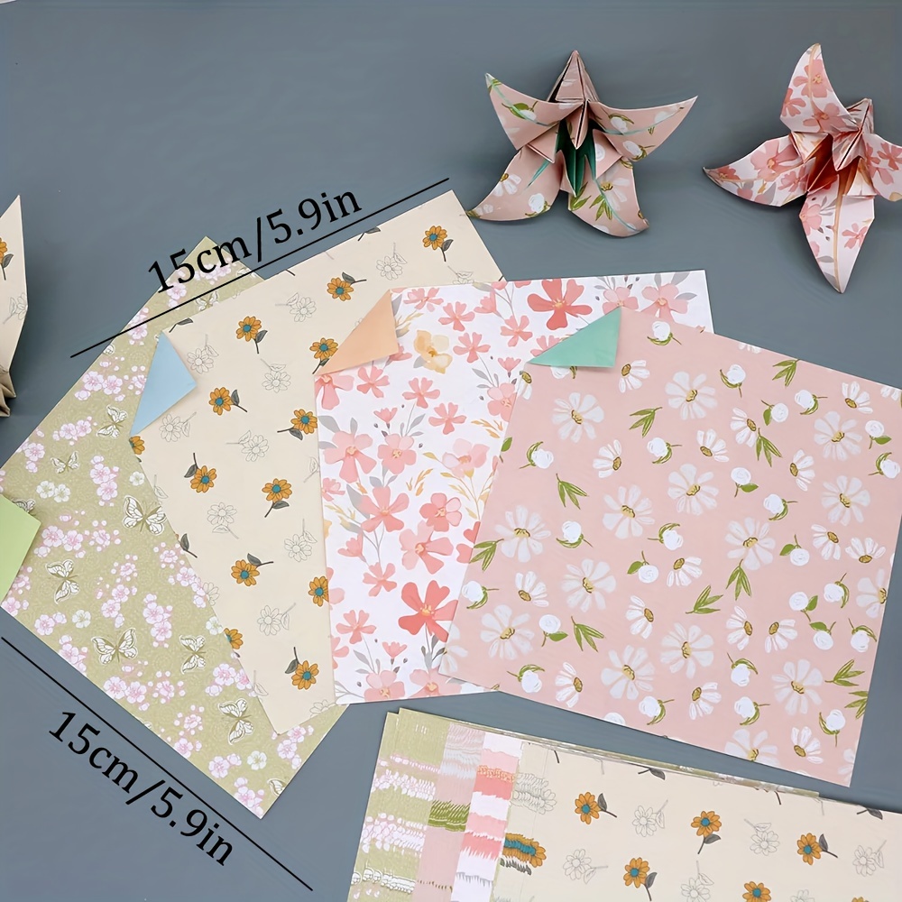 Fogli carta per Origami (48pz) cuori e fiori