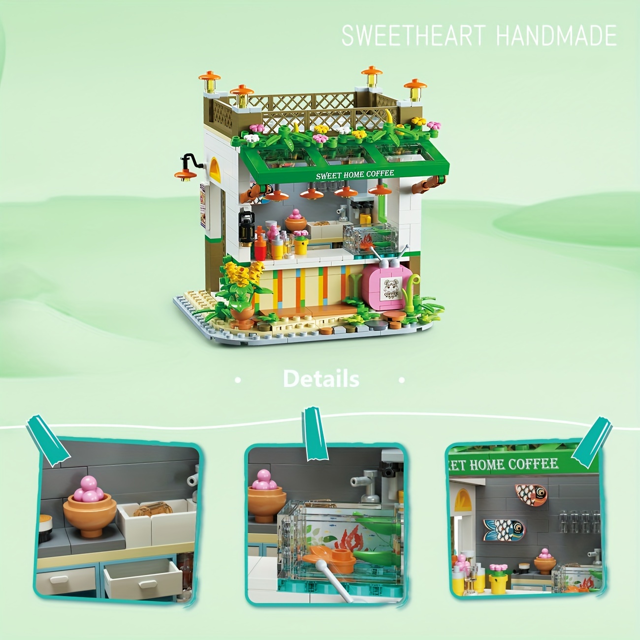 Mint Green Coffee Machine Building Blocks – Kawaiies