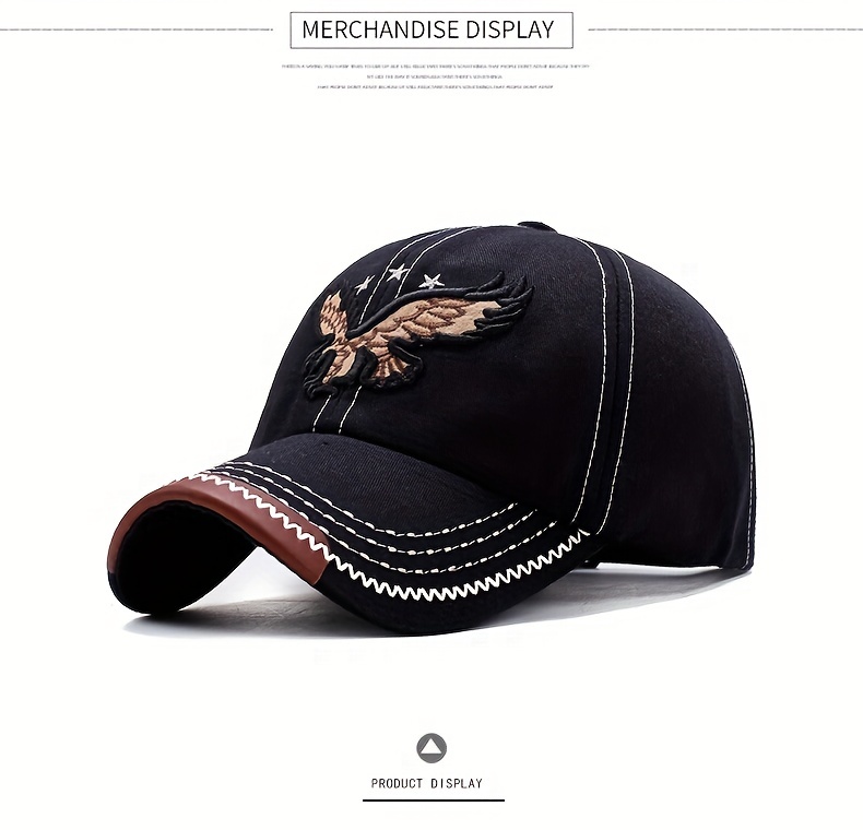 1pc Unisex Sunshade Breathable Baseball Cap With Eagle Embroidery For Outdoor Sport, Ideal choice for Gifts details 4