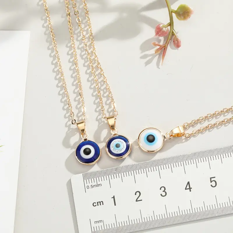 devils eye shape pendant necklace adjustable lucky meaning clavicle chain 1 pc details 4