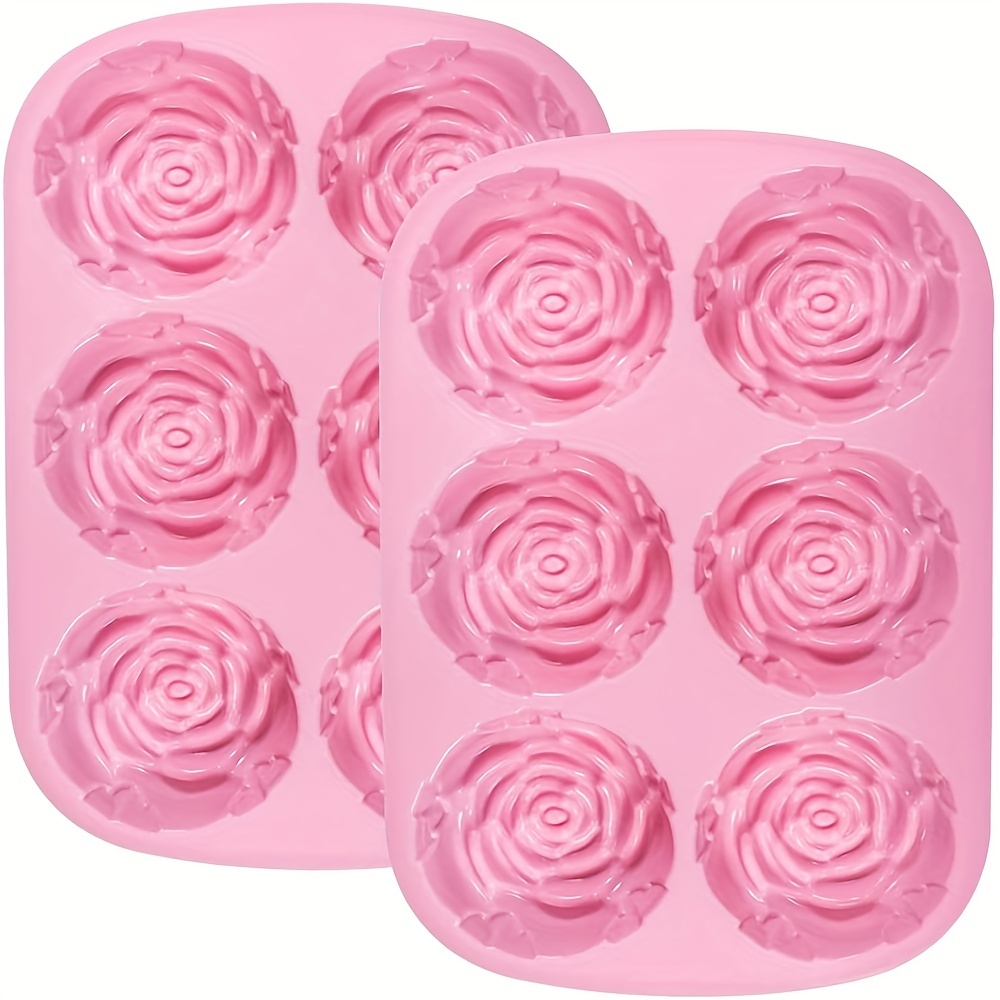 Rose Silicone Mould For Handmade Soap 6 Cavity Rose Flower - Temu