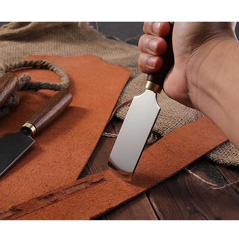 DIUDUS Leather Cutting Knife with Wooden Handle - Pointed Skiving Knife,  Leather Working Tools Leather Craft Cutting Knife with Exquisite Package  for