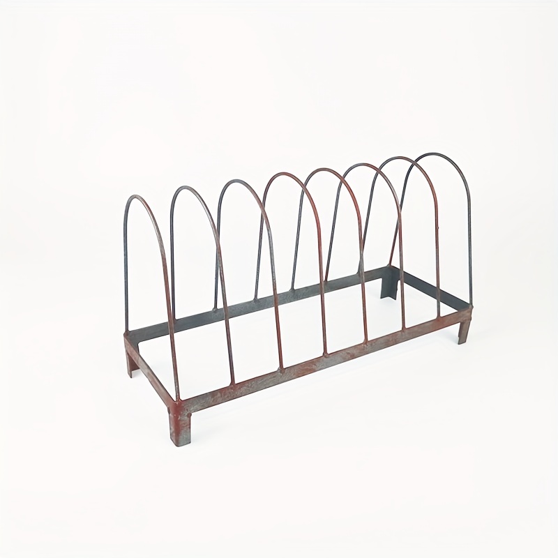 1pc Iron Black/white Coated Kitchen Storage Rack With Drainer For