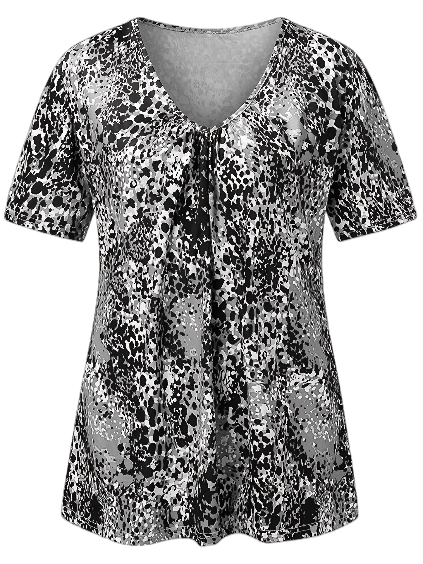 CARCOS Plus Size Tops Short Sleeve Leopard Print Colorblock Animal Shirts  XL-5XL, A9s-grey, X-Large : Buy Online at Best Price in KSA - Souq is now  : Fashion